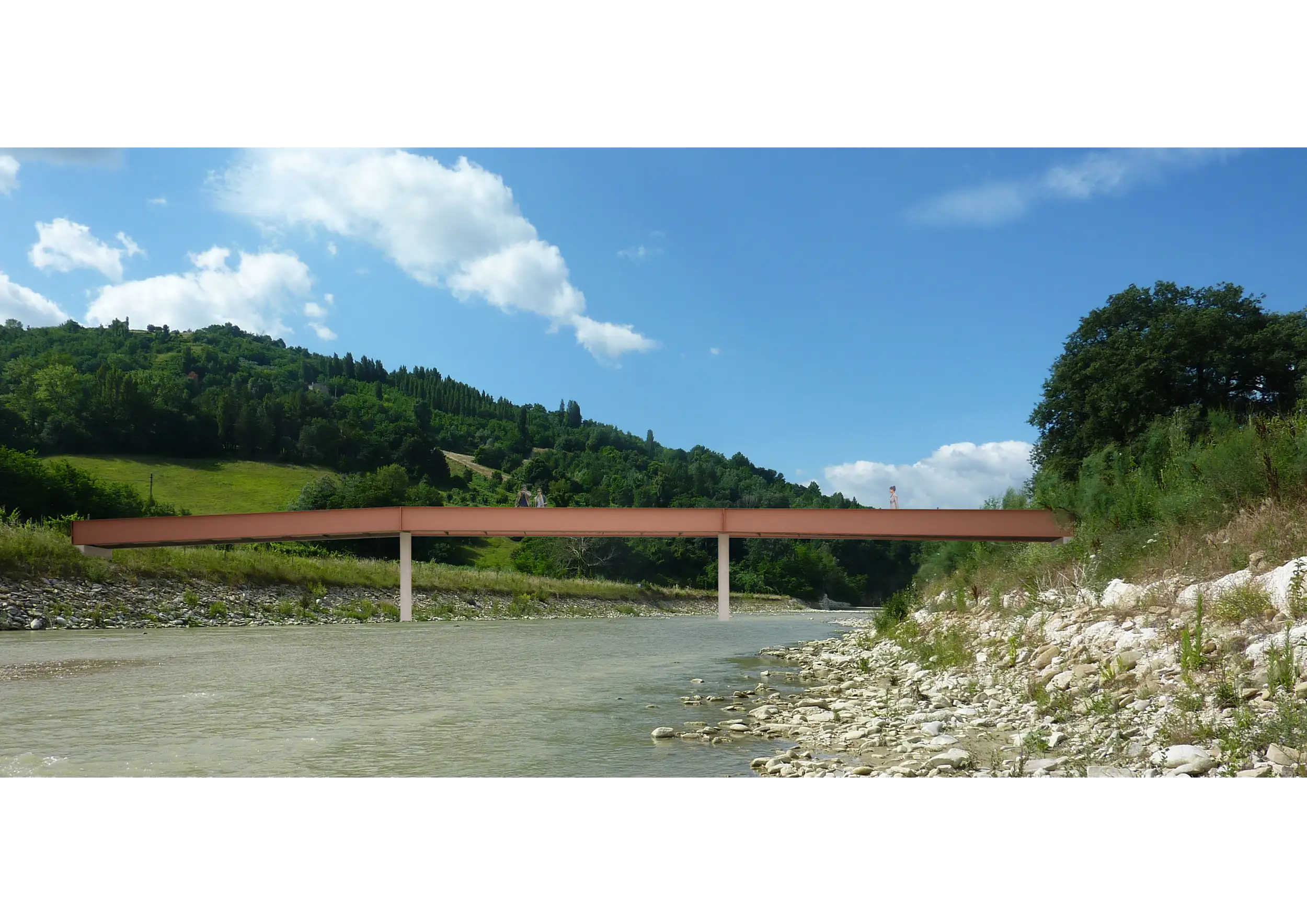 Ponte pedonale sul fiume Esino - Ponte per Loccioni Group